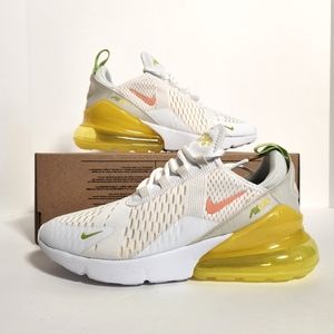 Nike Air Max 270 White Crimson Bliss Running Sneakers DV2184-100 Wmn's Size 7.5